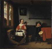 Nicolaes maes The Naughty Drummer painting